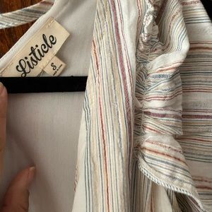 White striped maxi dress